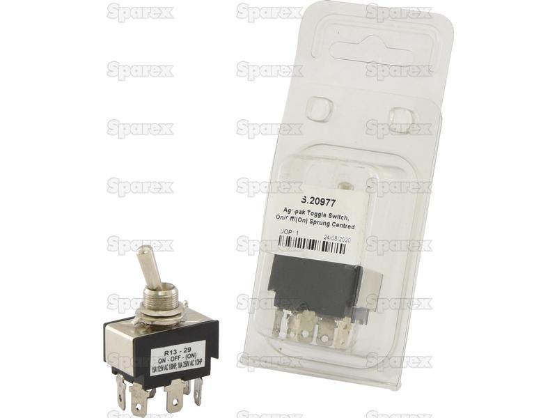 Agripak Toggle Switch, On/Off/(On) Sprung Centred