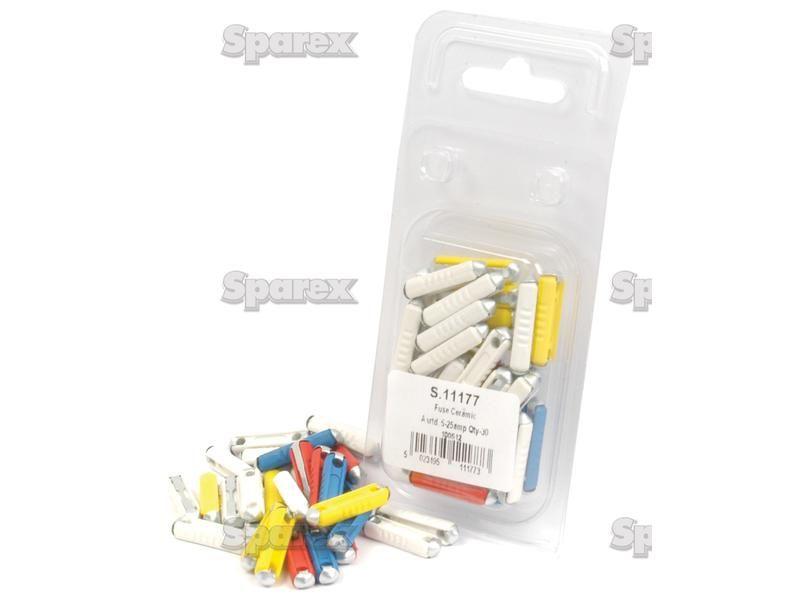 Ceramic Fuse 5, 8, 16, 25 Amps 30 pcs. Agripak