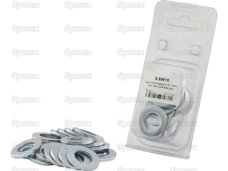 Metric Flat Washers, ID: 14mm (Din 125A) 20 pcs. Agripak