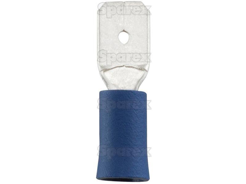 Pre Insulated Spade Terminal, Double Grip - Male, 6.3mm, Blue (1.5 - 2.5mm)