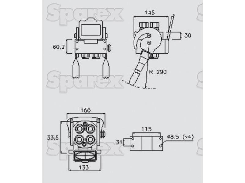 Faster Multiport Coupling - 4 Ports 1/2'' Body x 1/2'' BSP Female Thread (Fixed Part) Faster S.p.A (2P508-4-12G F C, 2P508412GFC, 2P508-4-12GFC)