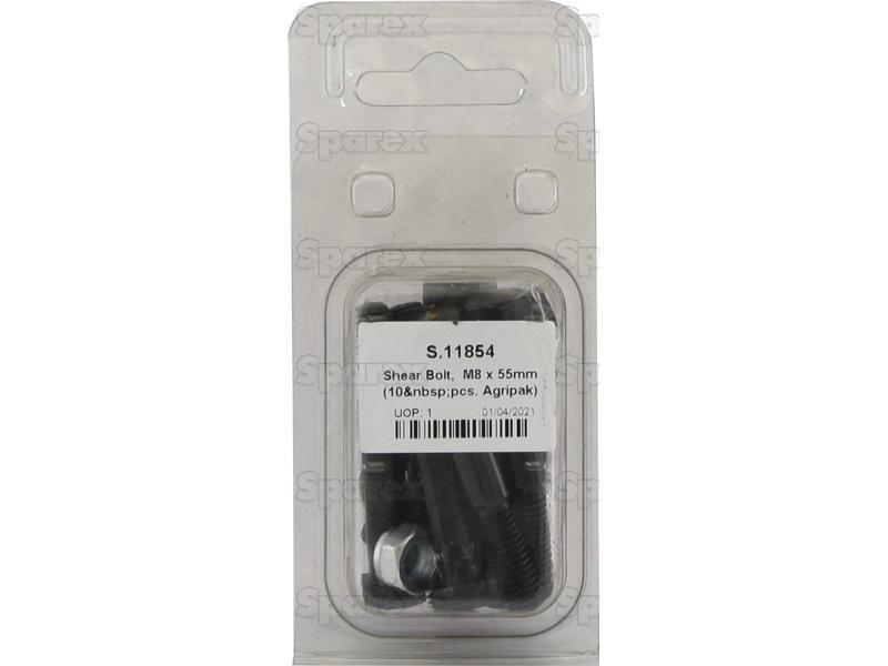 Shear Bolt, M8 x 55mm (10 pcs. Agripak) Ford New Holland (544020, 80544020)