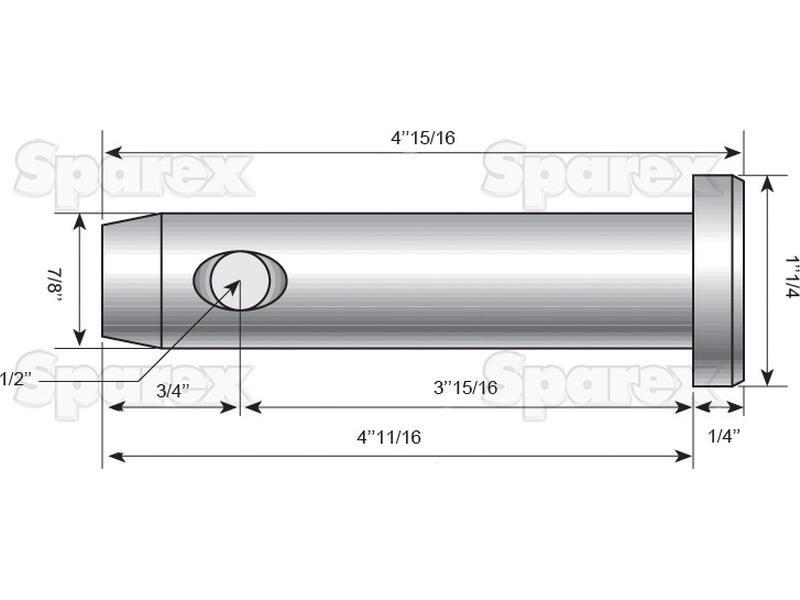 Lower link pin 22x100mm Cat. 1