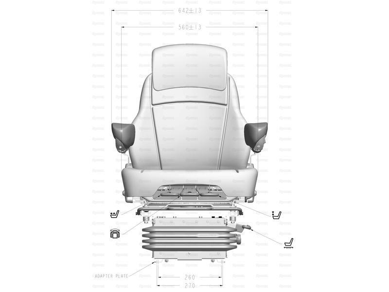 Air Suspension Seat - 12V (Fabric) for Steyr 6140 ET PROFI - ECOTECH