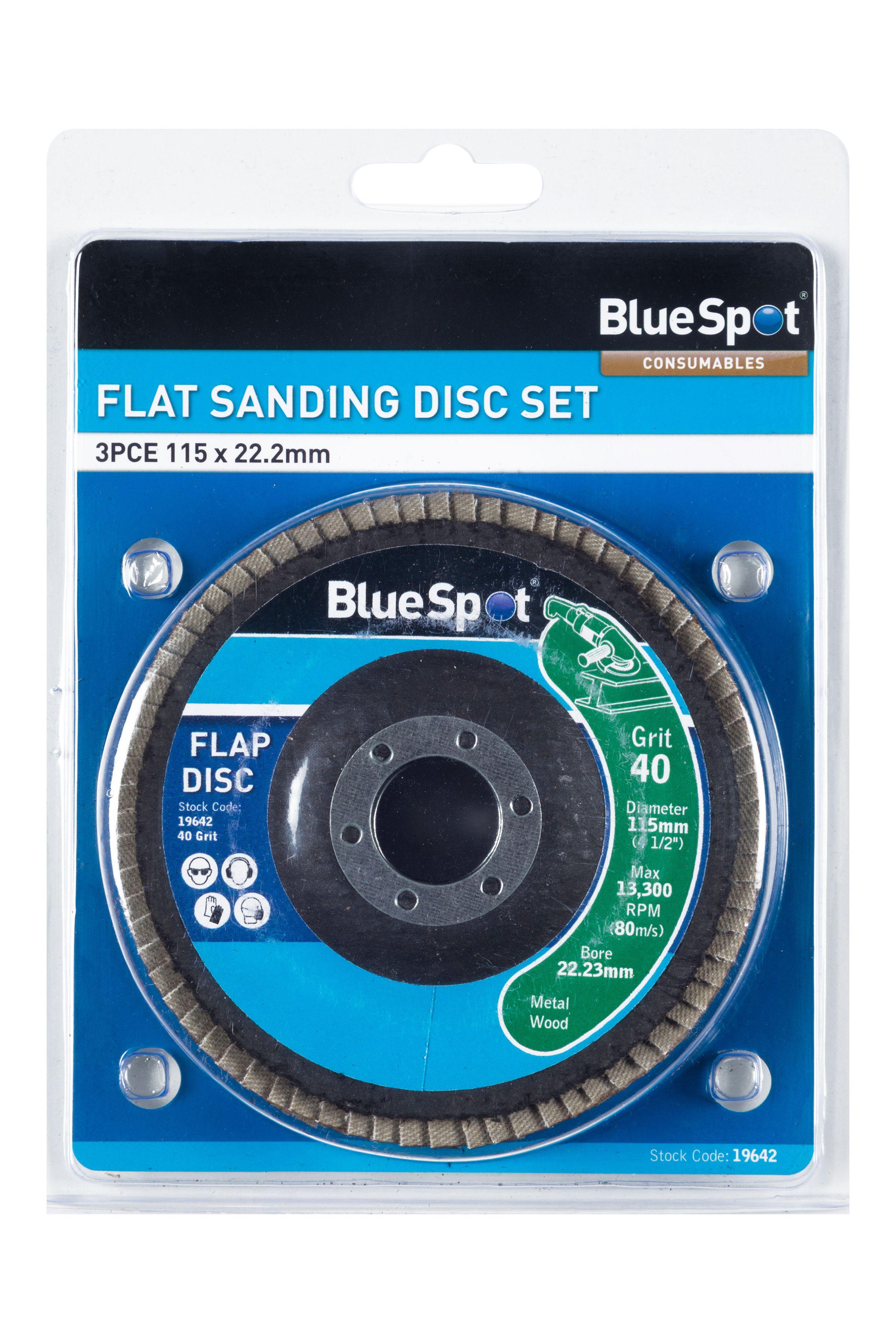 Blue Spot Tools 3 PCE 115mm (4.5") Flap Sanding Discs