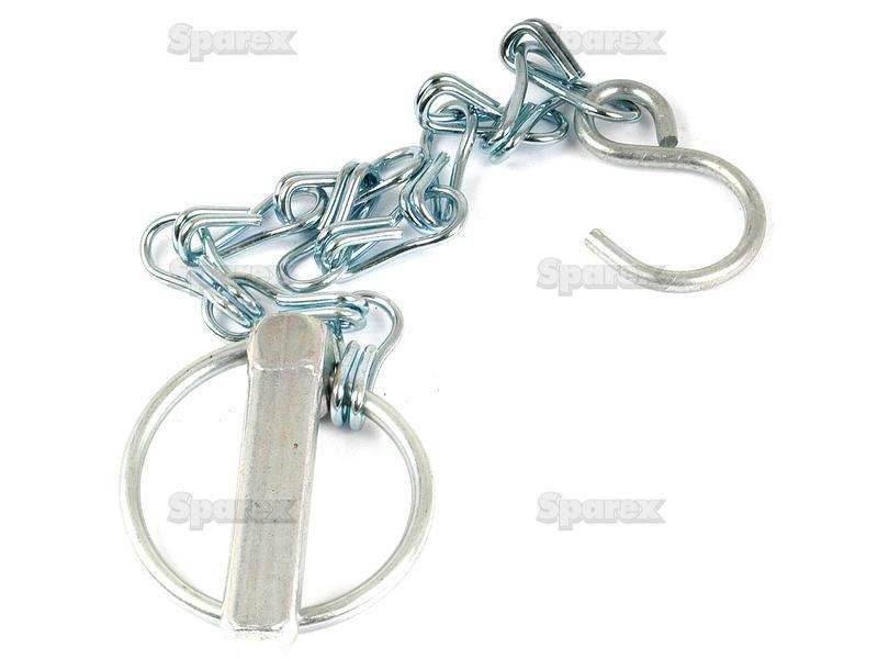 Round Linch Pin, Chain & Hook Assembly, Pin Ø11mm