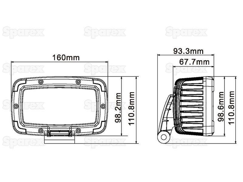 LED Work Light, Interference: Class 3, 5420 Lumens Raw, 10-30V for Fendt FAVORIT 712 (712)