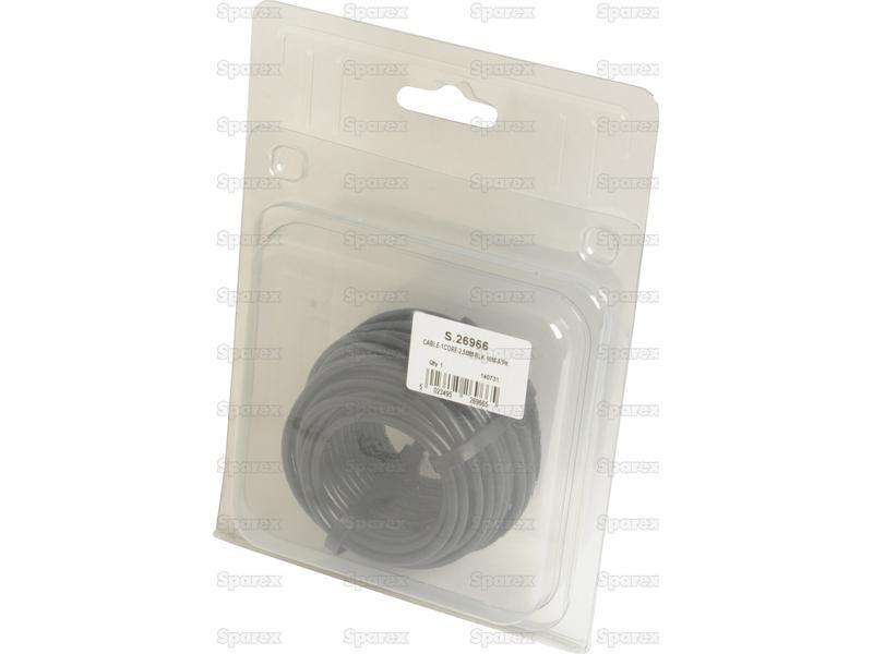 Electrical Cable - 1 Core, 2.5mm°² Cable, Black (Length: 10M), (Agripak)