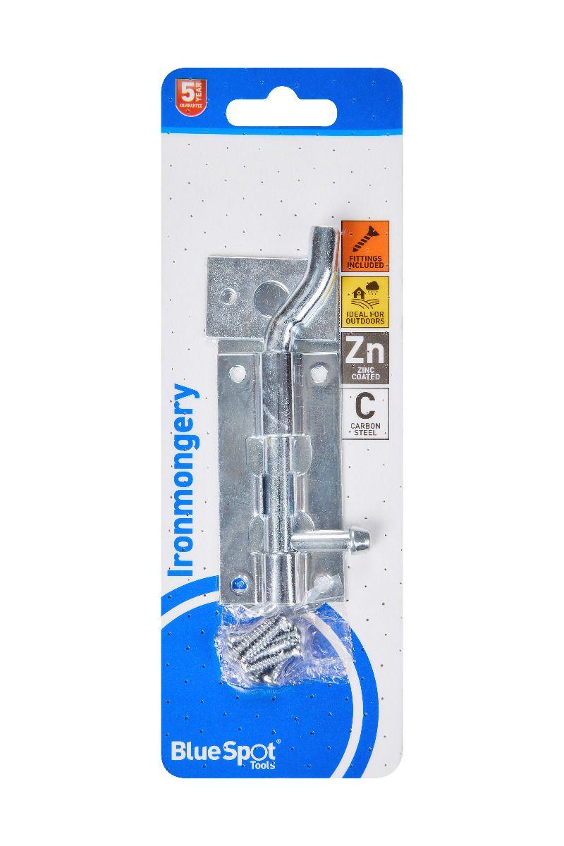 Blue Spot Tools Zinc Plated Necked Tower Bolt 100mm