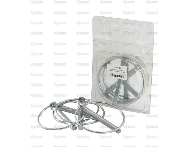 Round Linch Pin, Pin Ø9.5mm x 80mm (4 pcs. Agripak)