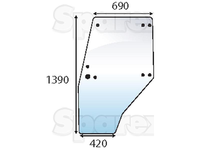 Door Glass LH for Deutz-Fahr (0435 2850, 04352850)