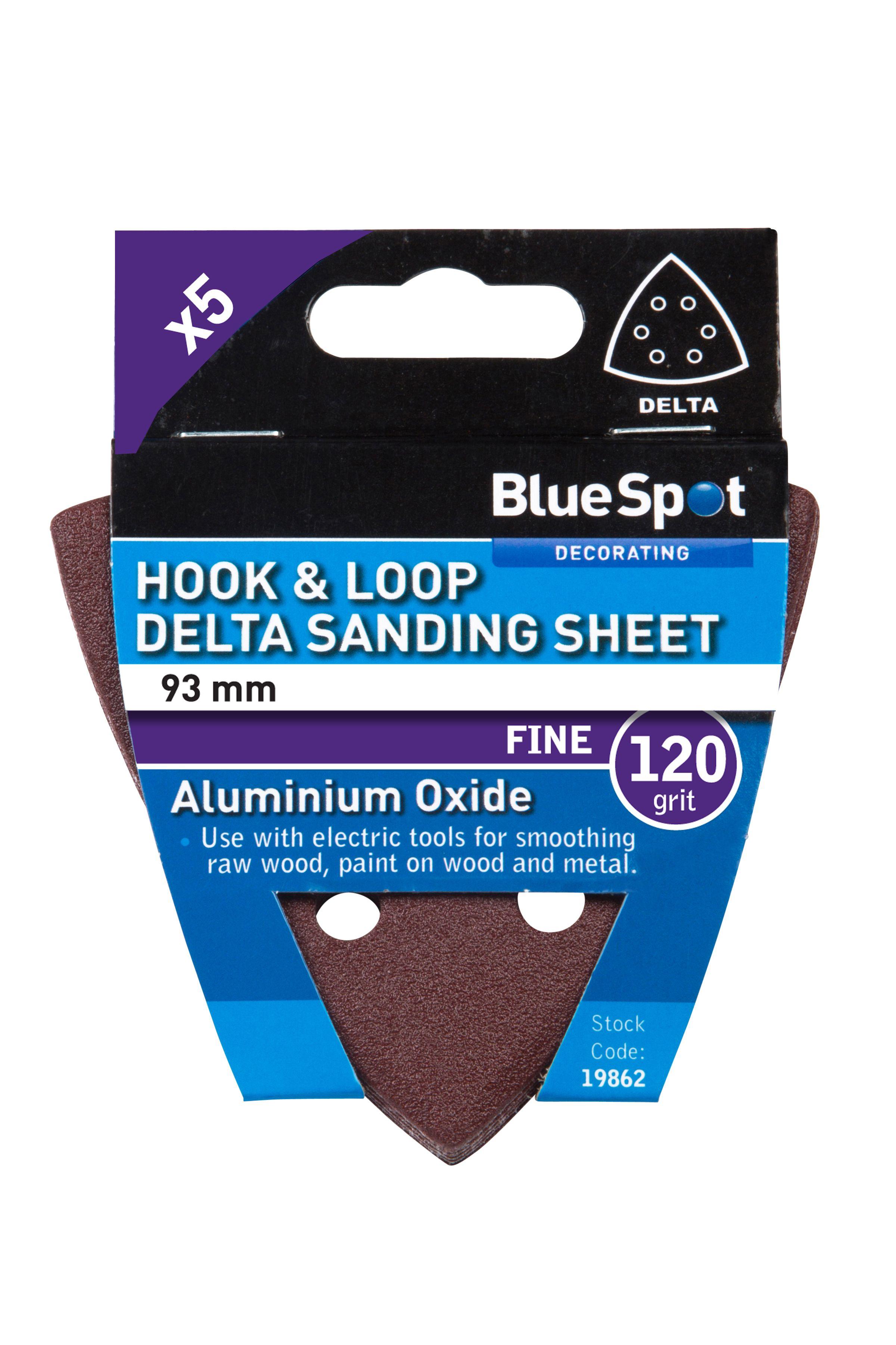 Blue Spot Tools 93mm 5 Pack 120 Grit Delta Sanding Sheets