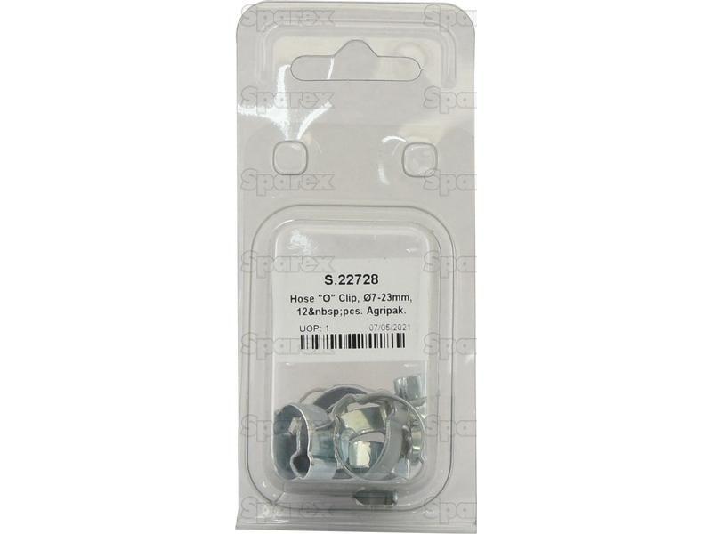Hose "O" Clip, Ø7-23mm, 12 pcs. Agripak.