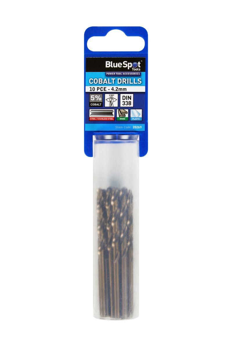 Blue Spot Tools 10 PCE Cobalt Fully Ground 4.2mm Drills