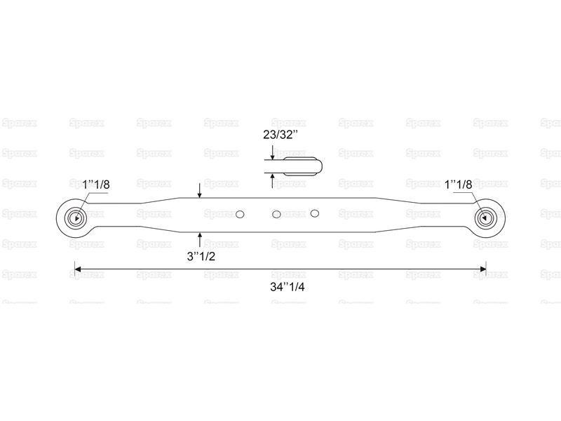 Lower Link Lift Arm - Open Socket (Cat. 2/2) for Massey Ferguson