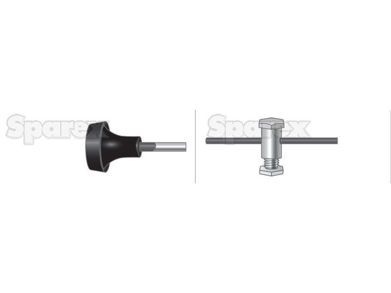 Engine Stop Cable - Length: 960mm, Outer cable length: 745mm. for Kubota L295 (L Series Compact)