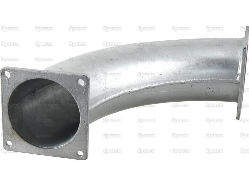 90° Pipe with Square Flange 6'' (150mm) (Galvanised)