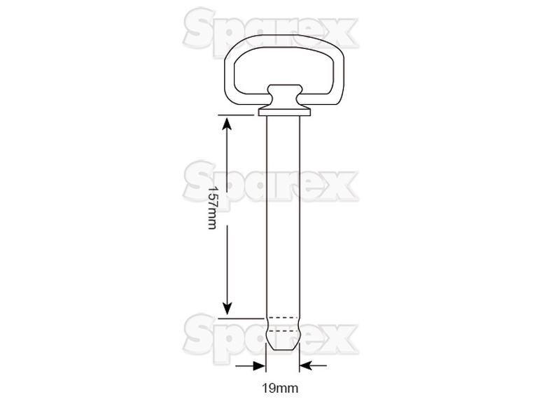 Hitch Pin with Chain & Linch Pin 19x157mm for Massey Ferguson