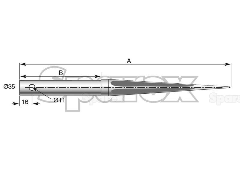 Straight Loader Tine | 1300mm for Calvet (1335)