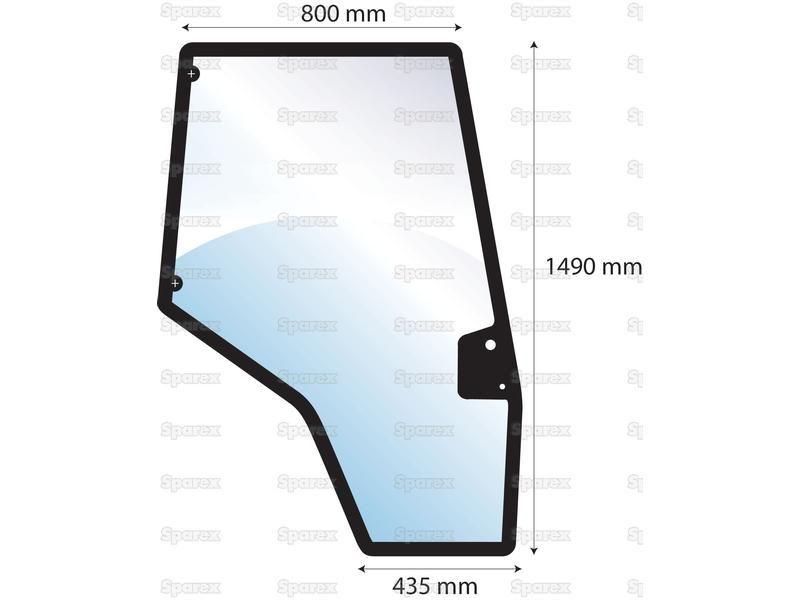 Door Glass RH for Massey Ferguson