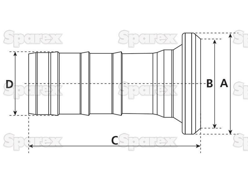 6" Female Bauer Type Galvanised Coupling with 4" Hose End