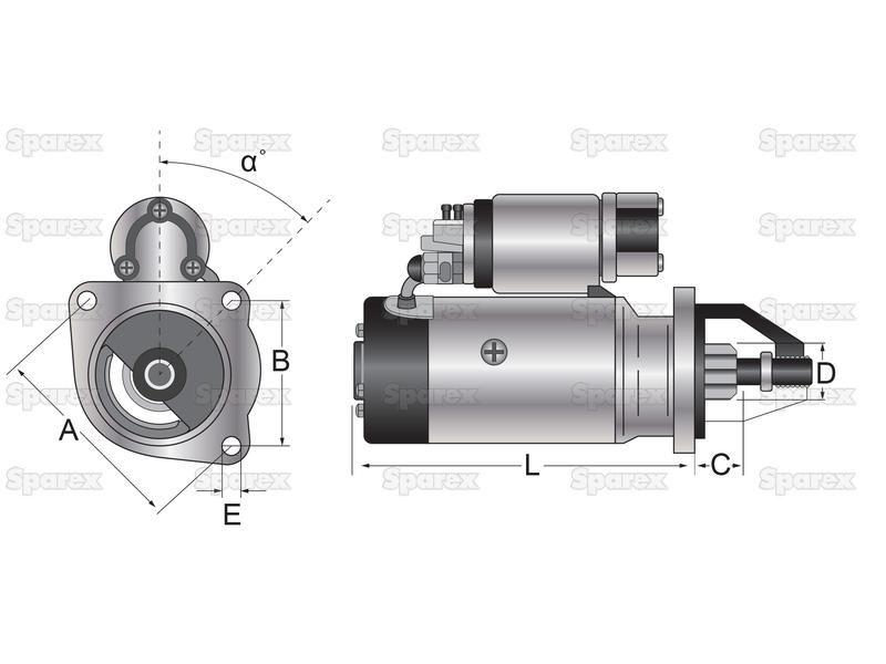 Starter Motor - 24V, 4Kw (Mahle) Bosch, Deutz-Fahr, Iskra, Lester, Lucas, Valeo, Volvo