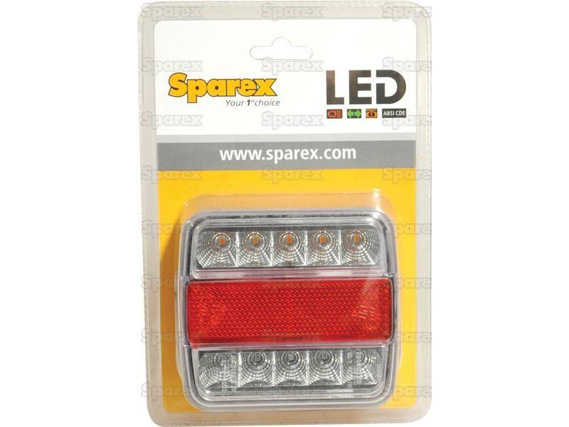 LED Rear Combination Light, Function: 4, Brake / Tail / Indicator / Number Plate, RH & LH, 12V