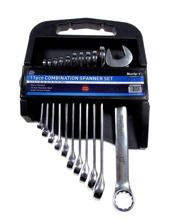 Blue Spot Tools 11 PCE Chrome Vanadium Metric Combination Spanner Set (6-19mm)