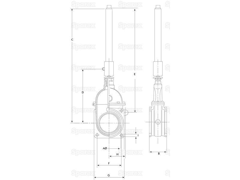 Gate valve with oildynamic double acting ram - Double flanged 4''