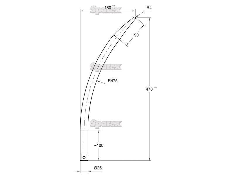 Curved Loader Tine | for ALO ALO (111220103)