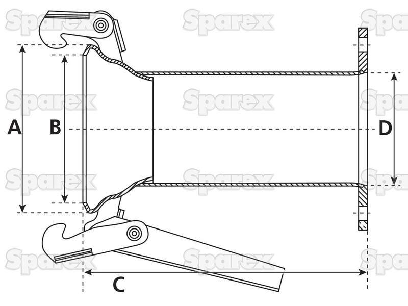 Coupling with Square Flange - Female 5'' (120mm) x (120mm) (Galvanised)