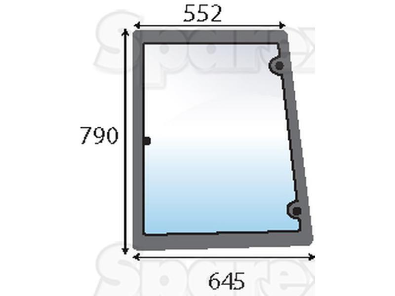 Side Glass LH for Case IH, Fiat, Ford New Holland