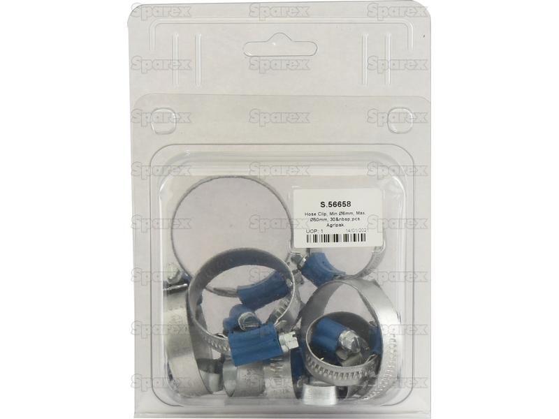 Hose Clip, Min Ø6mm, Max. Ø50mm, 30 pcs. Agripak.