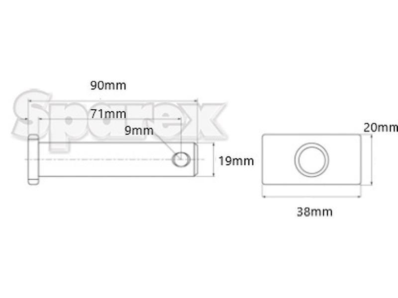 Lower link pin 19x71mm Cat. for John Deere (R105228)
