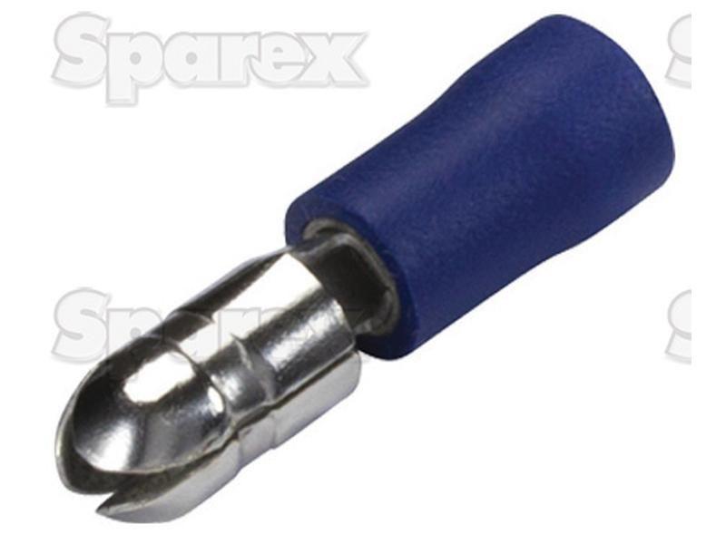 Pre Insulated Bullet Terminal, Double Grip - Male, 5.0mm, Blue (1.5 - 2.5mm)
