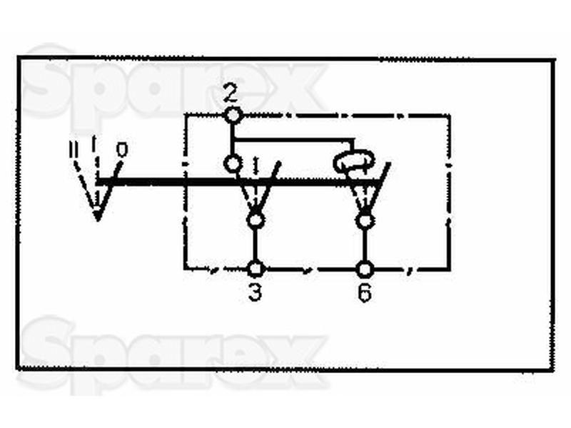 Rocker Switch - Universal Fitting, 3 Position (On/Off) Massey Ferguson (1694358M1)