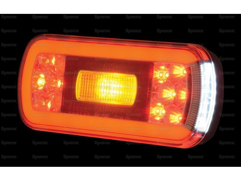 LED Rear Combination Light, Function: 6, Brake / Tail / Indicator / Fog / Number Plate / Reflector, RH & LH, 12-36V