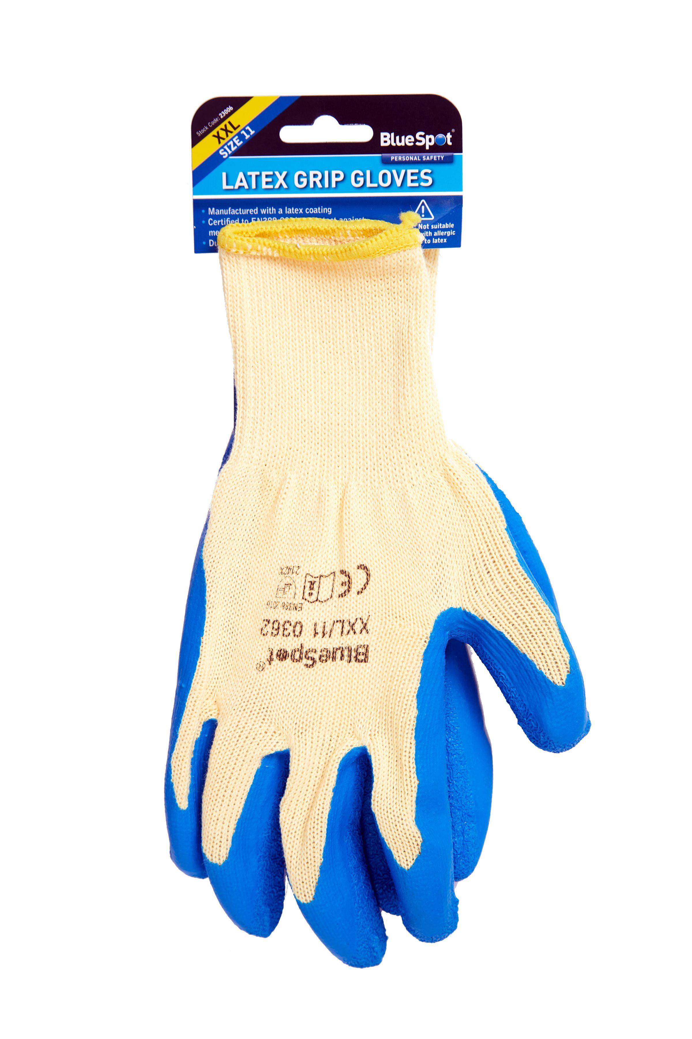Blue Spot Tools Latex Grip Gloves (XXL)