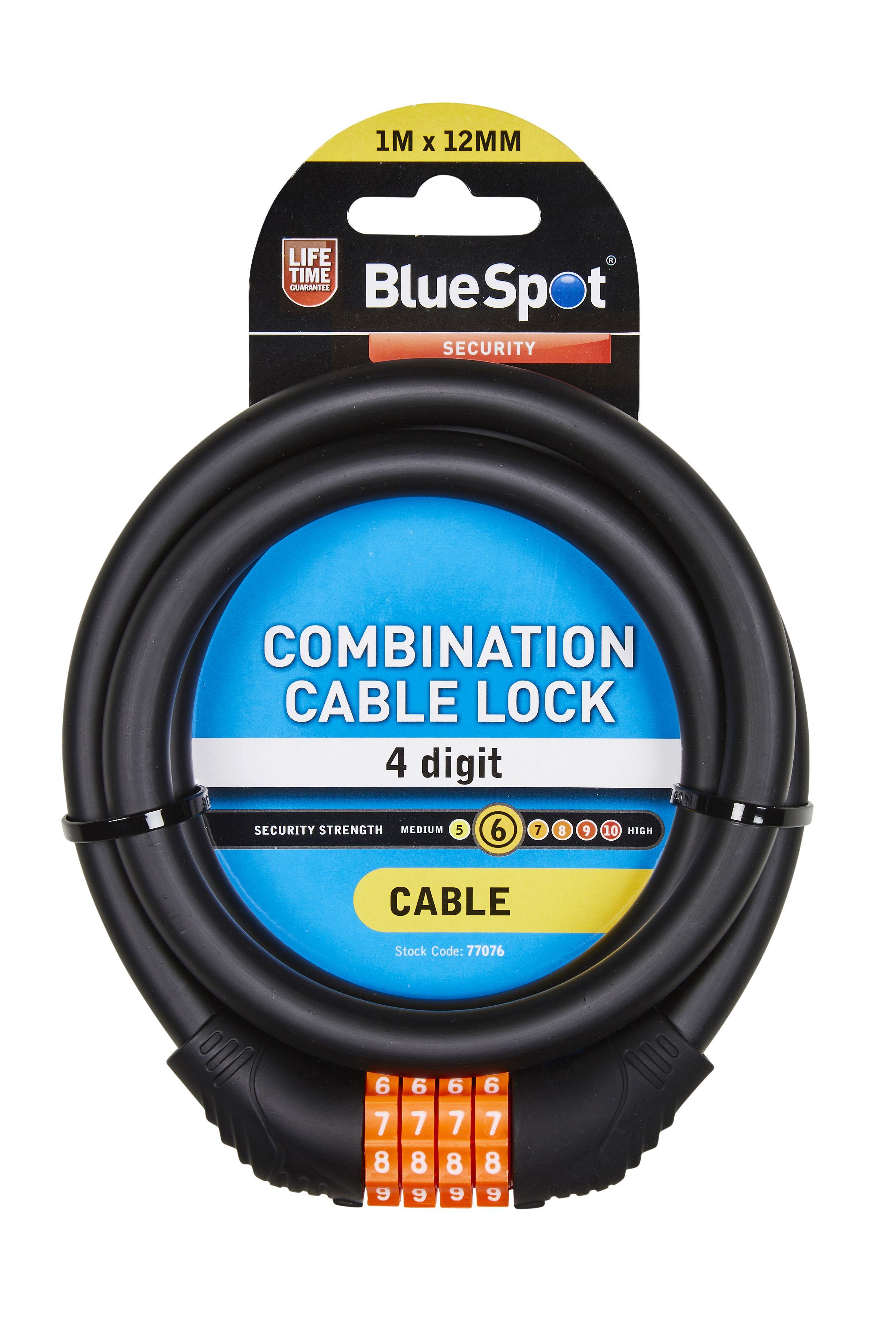 Blue Spot Tools 1m x 12mm Combination Cable Lock