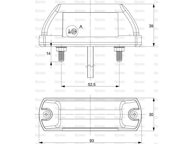 LED Number Plate Light, 12-24V (RH & LH)