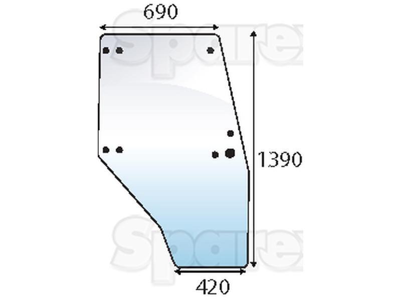 Door Glass RH for Deutz-Fahr (0435 2851, 04352851)
