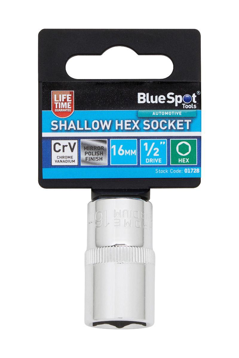 Blue Spot Tools Individual 16mm 1/2" Shallow Hex Socket