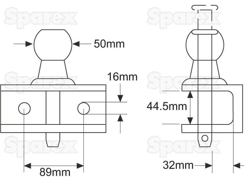 Double Duty Ball Hitch 50mm (Orange)