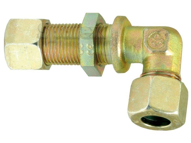Hydraulic Metal Pipe Angled Bulkhead Coupling G.S.V. 12L 90 with lock nut PARKER HANNIFIN (WSV12LCF)