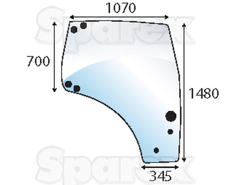 Door Glass RH for Steyr 6140 PROFI