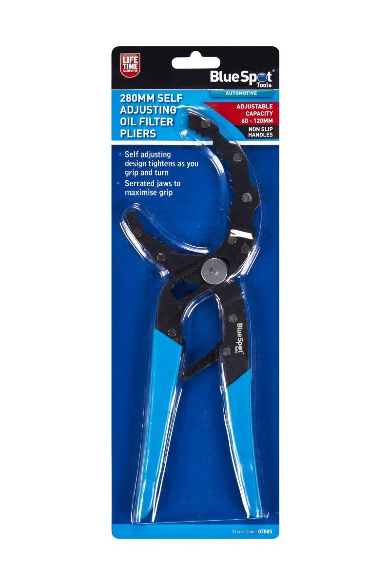 Blue Spot Tools 280mm Self Adjusting Oil Filter Pliers (60-120mm)