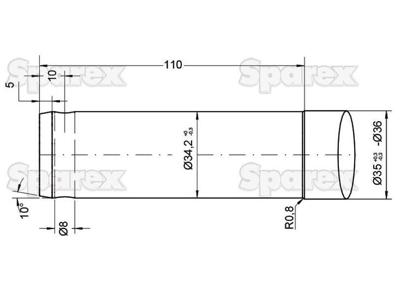 Straight Loader Tine | 1300mm for Lerin, Pin Fitting