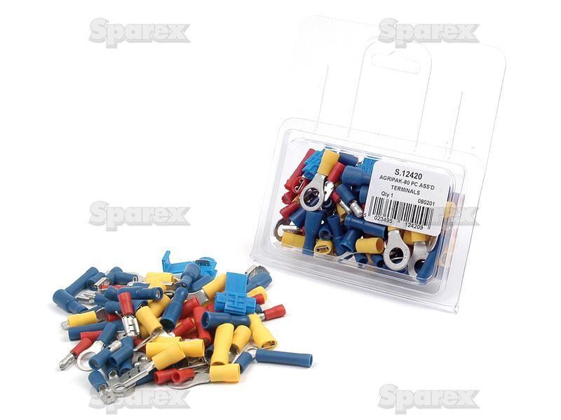 Pre Insulated Terminal Kit, Standard Crimp Assorted (Agripak 80 pcs.)