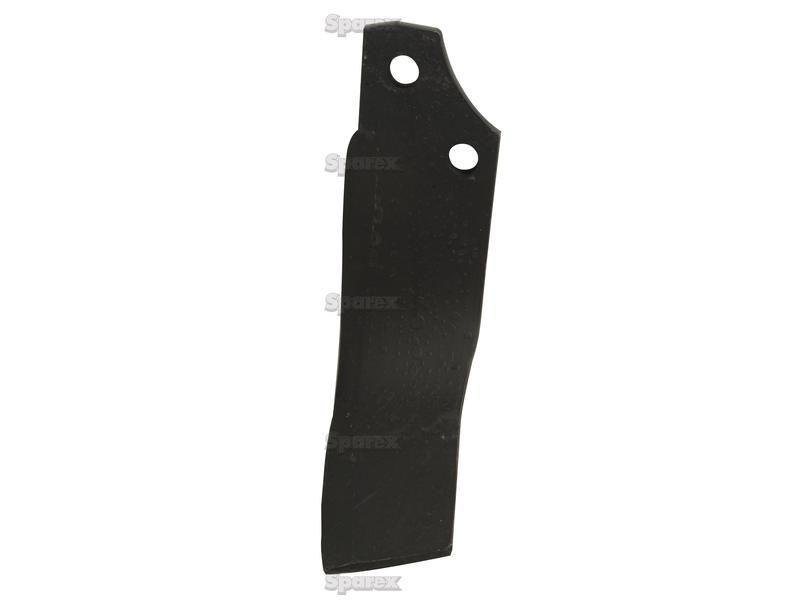 Rotavator Blade Curved LH 60x6mm Height: 194mm. Hole centres: 44mm. Hole Ø: 12.5mm. Replacement for for Maschio TYPE W
