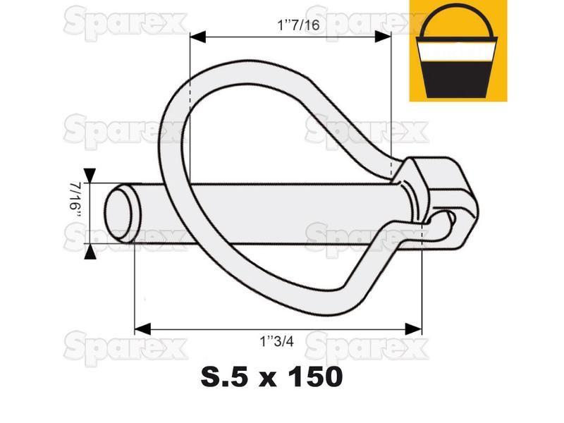 Pear Linch Pin, Pin Ø10.5mm x 44.5mm (150 pcs. Small Bucket)